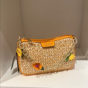 Kate Spade Tan and Orange Woven Clutch